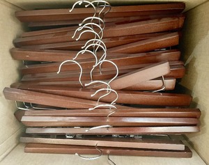lot 90 image: Box of Wooden Hangers
