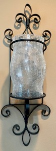 lot 98 image: Metal and Glass Wall Sconces