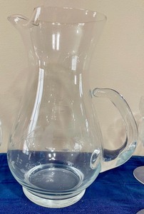 lot 304 image: Cut Crystal Pitcher and 8 Champagne Glasses Set