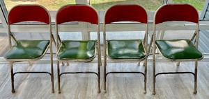 lot 315 image: Vintage Card Table and 4 Samson Chairs