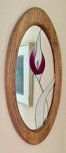 lot 352 image: Mirrored Iris Stained Glass Mirror