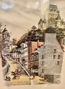 lot 398 image: Framed Art of Quebec City and Montreal