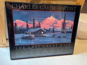 lot 216 image: Charles Gause Iditarod The Last Great Race Framed Print