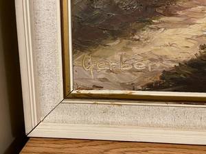 lot 220 image: Oil On Canvas Gerber Mountain Scene Painting