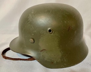 lot 455 image: Vintage Military Helmet Normandy Camo M42