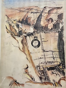 lot 472 image: Hoover Dam Golden Anniversary Framed Poster