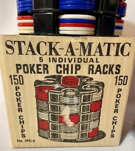lot 278 image: Stack-A-Matic Poker Chip Sets