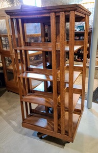lot 229 image: Vintage Oak Revolving Bookcase