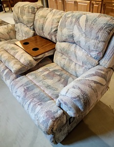 lot 241 image: Electric Massage Upholstered Reclining Sofa