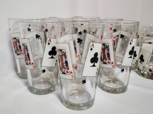 lot 259 image: Fun Playing Card Glassware