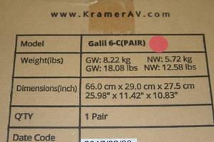 lot 29 image: NEW - PAIR of Kramer Galil 6-C (White) 2-Way Closed-Back White Pro Audio Ceiling Speakers