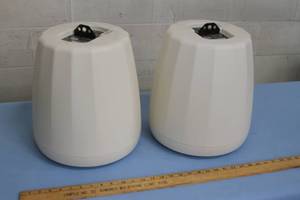 lot 36 image: PAIR of JBL Control 67PT Extended Full-Range Pro Audio Pendant Speakers (White)