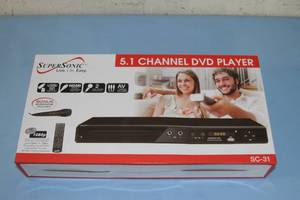lot 132 image: Supersonic SC-31 5.1 Channel DVD Player with DHMI Up-Conversion USB SD Card Slot & Karaoke