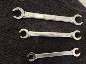 lot 61 image: S K Regular Flare Nut Open End Wrenches, NEW