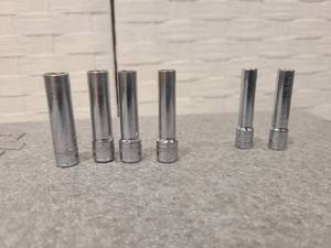 lot 36 image: SK TOOLS 6 POINT SAE & METRIC DEEP CHROME SOCKETS(6)