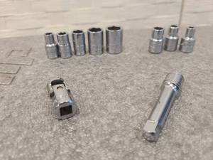lot 53 image: SK TOOLS MISCELLANEOUS 14 INCH DRIVE SOCKETS, EXTENSION, AND SWIVAL