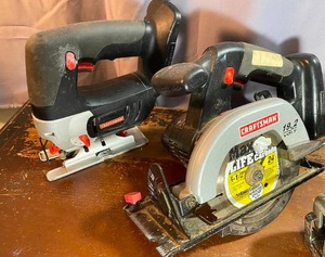lot 185 image: Craftsman Circular Saw, Jig Saw, SawzAll, 19.2 Volt Battery, Battery Charger