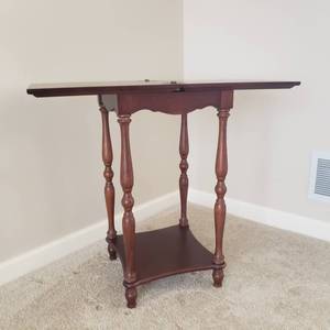Bombay Square Mahogany Side Table with Flip & Slide Top