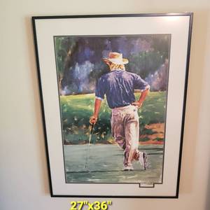 Golfer Greg Norman Framed Print by Scott Medlock