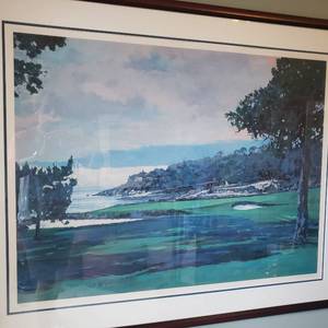 Framed Golf Print of Pebble Beach by Schoar 634675