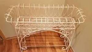 Cottage Chic Iron Plant Stand with Greenery