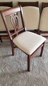 Elegant Upholstered Folding Chairs, 4