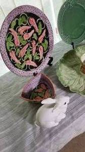 Fitz and Floyd, Sheffield Serving Pieces with Spring Accents