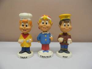 lot 19 image: SNAP, CRACKLE & POP FunKo Inc. BOBBLEHEADS - VERY COOL PIECES - APPROX 7 - SEE PICTURES