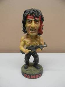 lot 26 image: NECA HEAD KNOCKERS RAMBO BOBBLEHEAD - VERY COOL PIECE - APPROX 8 - SEE PICTURES
