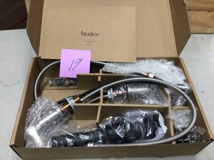 lot 17 image: Contemporary 8 in. Widespread 2-Handle Bathroom Faucet with Pop-Up Drain in Spot Resist Brushed Nickel by LUXIER