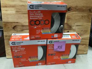 lot 38 image: Lot of 3 -5 and 6 LED Color Changing Trim see pictures