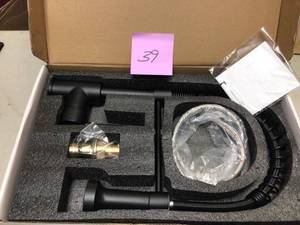 lot 39 image: Stainless Steel Faucet Single-Handle Faucet Pull-Down Sprayer Kitchen Faucet Black by Boyel Living