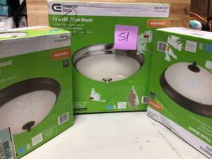 lot 51 image: Lot of 3 13 in. LEDFlush Mount