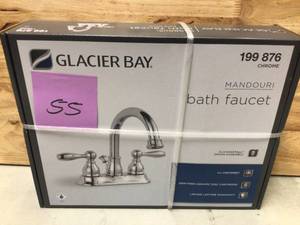lot 55 image: Mandouri 4 in. Centerset 2-Handle High-Arc Bathroom Faucet in Chrome by Glacier Bay