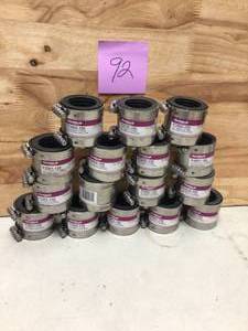 lot 92 image: Lot of 16 Proflex 1-12 in. Neoprene Shielded Coupling by Fernco