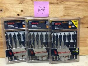 lot 104 image: Lot of 3 Daredevil Standard Spade Bit Set (6-Piece) by Bosch