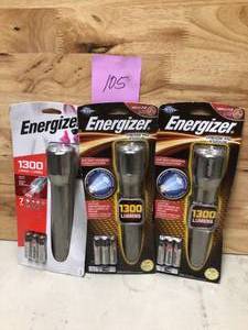 lot 105 image: Lot of 3 of Assorted Flashlights