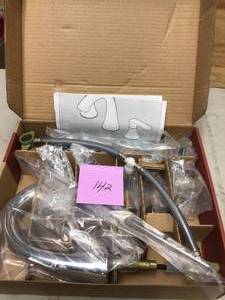 lot 142 image: Weller 8 in. Widespread Double Handle Bathroom Faucet in Polished Chrome by Pfister