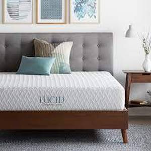 lot 201 image: 10in. Plush Gel Memory Foam Tight Top Twin Mattress by Lucid Comfort Collection