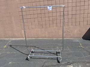 lot 97 image: Commercial Grade Single Bar Garment Rack