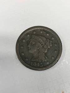lot 25 image: 1845 US Large Cent (good detail)