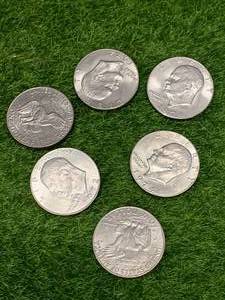lot 43 image: Lot of 6 Eisenhower Dollars