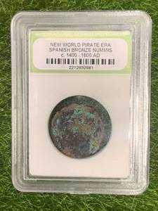 lot 50 image: Pirate Era Bronze Nummis Coin c.1400-1600 A.D.
