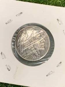 lot 63 image: Buffalo Head Nickle Hobo Coin