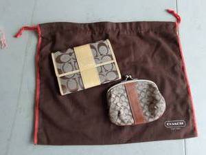 Coach Coin Purse With Dust Bag & Bifold Wallet