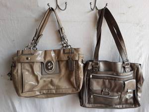 Coach Handbag & Metallic Tote