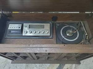 8-track and record player cabinet