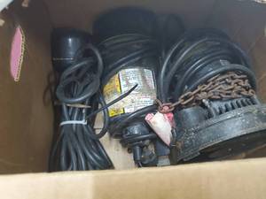 box of sump pumps