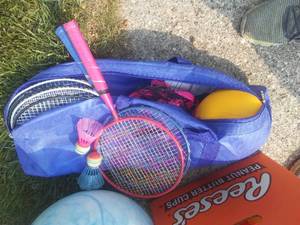 Outdoor activity toys. Badminton, Volleyball, sand toys and more