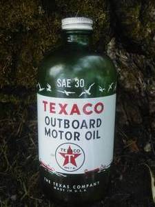 Vintage Texaco Outboard Motor Oil. Empty, Like New